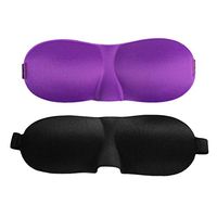 VORCOOL 2 Pcs Sleep Mask Lightweight Comfortable Super Soft Adjustable 3D Contoured Eye Masks Night Blindfold Eyeshade for Sleeping Travel Shift Work Naps (Purple and Black)