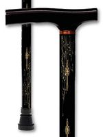 Walking Cane T Handle Derby Aluminum Adjustable Gold Cross Religious Design Men or Women