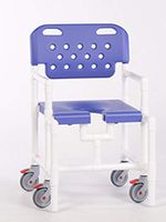 IPU ELT8200 MS Mid-Size Elite Rolling Shower Chair for use Over Toilet and in The Shower (Blue)