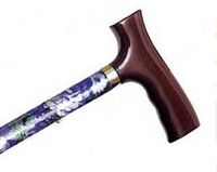 Adjustable Travel Folding Cane With Fritz Handle, Mauve Floral