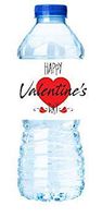 Two Hearts as One Happy Valentine's Day Party Decoration Water Bottle Labels -15pack