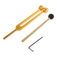 Geesy 128HZ Aluminum Alloy Silver Tuning Compatible Fork Chakra Hammer Ball Diagnostic Tool Compatible for Sound Healing Therapy Health Care Healing Tool Compatible for Eliminating Stress