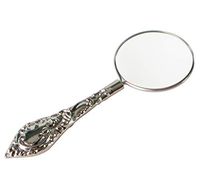 Mini Magnifying Glass Handheld Retro Reading Magnifier 4X HD Lens Diameter 45mm Metal Handle Old Man Child Student