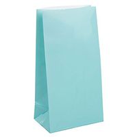 Baby Blue Paper Party Favor Bags, 12ct