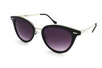 ColorViper Vintage Women CatEye Round Rx Optical Reading Sun Readers None Bifocus (B1 Shiny Black Silver, 1.25)