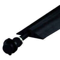 Powerback RFD9-5 Durable Rubber Heavy Duty Single Channel Duct Protector for Cable and Hose Lines up to 1.5" Diameter, Black, 5' Length
