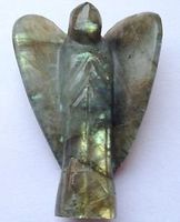 CRYSTALMIRACLE Labradorite Carved Guardian Angel Crystal Healing Wellness Gift Psychic Energy Reiki Feng Shui Metaphysical Concentration Spiritual Awakening Intution