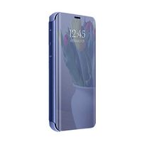 Case Compatible for Samsung Galaxy S11 Plus Case,Luxury Translucent View Window Front Function Mirror Flip Electroplate Plating Stand Anti-Scratch Full Body Protective Cover (Blue)