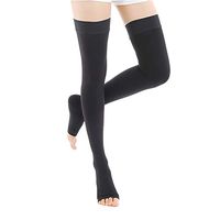 Medical Thigh High Compression Stockings 20-30mmHg, Opaque OpenToe Compression Socks Firm  Support Graduated Compression Hose With Silicone Band Treatment Surgery,Edema,Nursing,Varicose Veins