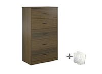 Mainstays Drawer Dresser, (5-Drawer, Walnut + Free Bundle)