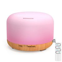 Essential Oil Diffusers with Remote Control, CIYOYO 450ml Aroma Humidifiers Ultrasonic Quiet Aromatherapy Scented Air Mist for Home Office Bedroom, Waterless Auto-Off, 7 LED Light Color, BPA-Free