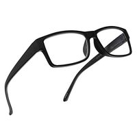 Rectangular 3 in 1 Prescription Reading Glasses Spring Hinge Classic Frame Progressive Magnification Strength Readers (Black Frame, 2.75)