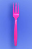 Wow Plastics Inc. Medium Weight 6" Fork - Neon Pink - 2/500 (1,000/Case)