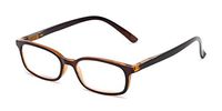 Readers.com Reading Glasses: The Brookside Reader, Plastic Rectangle Style for Men and Women - Brown, 1.25