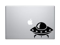 Space Icon- UFO Alien Space Ship Toon Extraterrestrial - 5" Black Vinyl Decal Sticker Car Macbook Laptop