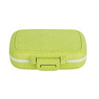Pocket Pill Box, Waterproof Plastic Medicine Box Pill Case Pastel Pill Organizers, with 3 Removable Compartments (Green Tea)