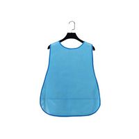 Healifty Adult Bib Old People Waterproof Apron Elderly Bib Mealtime Clothing Protector Saliva Towel for Eating Feeding (Light Blue)