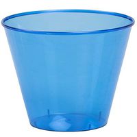 JAM PAPER Plastic Glasses Party Pack - 9 oz Tumblers - Royal Blue - 72 Hard Plastic Cups/Pack