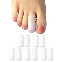 10 Pack Gel Toe Caps and Protectors, Toe Covers, Protect Toe from Rubbing, Ingrown Toenails, Corns, Blisters, Hammer Toes and Other Painful Toe Problems