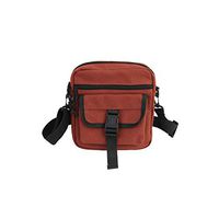Fashionhe Women's Shoulder Bags Canvas Pocket Backpack Literary Slant Bag Beach Bag Outdoor Backpack(Red)