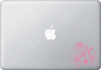 Yadda-Yadda Design Co. Cherry Blossom Corner - MacBook or Laptop Vinyl Decal Sticker - Copyright (3.5" w x 3" h) (Right) (Pink)