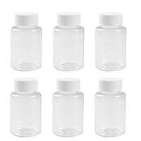 12PCS 100ML 3.4OZ Transparent Empty Plastic Bottles with White Screw Cap Solid Powder Capsules Pill Tablet Holder Storage Box Refillable Portable Durable Container Jar Pot for Travel Daily Life