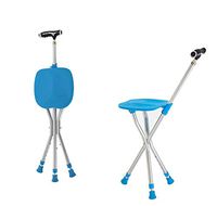 YFJL Walking Cane with Folding Seat,Aluminum Cane Stool Folding Cane Stool with Light Cane Stool Triangle Reliable Cane Stool Chair,A