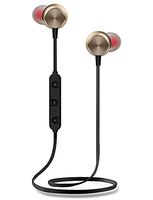 Wiw Bluetooth Headphones Wireless Earbuds Magnetic Stereo Earphones IPX4 Gym Earphones with Built-in Mic Gold
