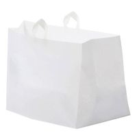 Glopack SLNLWTTD Half Tray Bag with Soft Loop Handle, 12" Length x 14" Width (Case of 200)