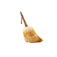 LCYCN Natural Lambswool Duster with Solid Wooden Handle, Flexible, Good Grips, Anti-Static, Feather Duster for Home, Office and Car,S