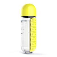 Feeryou Stylish 400 ml Large Capacity Insulated Water Bottle, wear-Resistant Transparent Water Bottle, Carefully Designed Plastic Cup Super Strong (Color : Yellow)