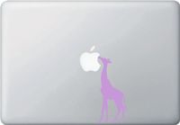 Yadda-Yadda Design Co. Giraffe Eating Apple - MacBook or Laptop Decal (2" w x 4.75" h) (Color Variations Available) (Lavender)