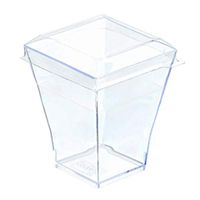 Clear Plastic Lid (Case of 600), PacknWood - Recyclable Cover for all Taiti Square Cups (1.7" x 1.7") 209MBLTAIT