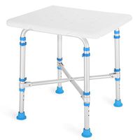 Health Line Massage Products Heavy Duty Shower & Bath Stool Bench Chair, 600 lb. Weight Capacity, Extra Large Seat Non-Slip Adjustable Bath Bathtub Stool for Elderly, Disabled, Seniors & Bariatric