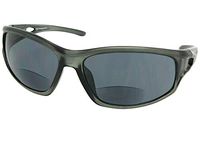 B53 Sport Style Bifocal Sunglasses With Sunglass Rage Pouch (Clear Gray Frame-Gray Lenses, 2.50)