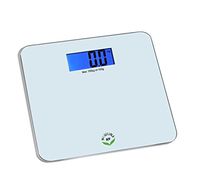 NewlineNY Step On Comfort-Edge Extra Large 4.3" Cool Blue Backlight Display Bathroom Scale, SBB0868-WH Off White