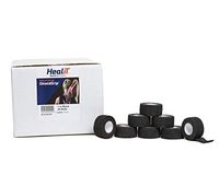 HealiT ShieldGrip™ Cohesive Bandage 1inch-Wide Self Adherent Sports Athletic Wrap Medical Tape, Elastic Flexible First Aid Gauze Ideal for Stretch Wrist, Ankle Sprain, Swelling - Black - 24 Pack/Case