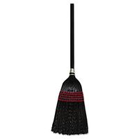 Flag-Tip Janitor Push Broom in Natural and Black