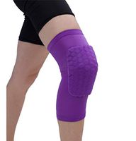 DJG Basketball Knee Pads, Honeycomb Basketball Shockproof Breathable Short Knee Pads Outdoor Running Fitness Professional Sports Knee Pads(2pack),Purple,XS