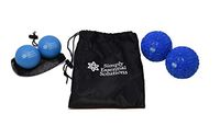 Deep Tissue Soft Smooth Massage Therapy Balls & High Density Deep Tissue Textured Therapy Balls: 2 of Each Kind for self-Care Pain Relief, myofascial Release (Blue)