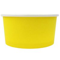 [50 Count] Yellow Paper Ice Cream Cups - 6 oz Eco-Friendly Dessert Containers - Perfect For Your Yummy Foods! Many Colors & Sizes - Frozen Dessert Supplies