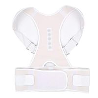 Posture Corrector Magnetic Therapy Posture Corrector Brace Adjustable Shoulder Back Brace Support Belt NO Slouching,White,L