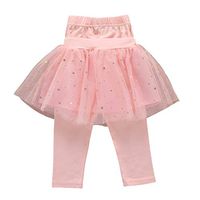 1-5T Infant Baby Girls Tulle Tutu Skirts Pants Culottes Bottom Leggings Sequins Star Mesh Gauze Knee-length Bow Dress (Pink, 24M / 100)