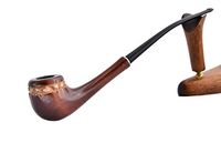 Pear Wood Hand Carved Tobacco Smoking Pipe "Stone ring"
