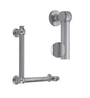 Jaclo G71-16H-16W-PB Reeded Transitional 90D Grab Bar, 16 x 16", Polished Brass