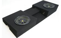 Compatible with Toyota Tacoma 05-12 Double Cab Truck Dual 10" Kicker C10 Subwoofer Sub Box Enclosure 600 Watts Peak