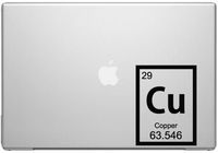 Copper Periodic Element Science Macbook Car Tablet Art - Black Vinyl Decal for 13" Macbook