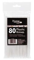 Home Maid 80 White Plastic Knives Ideal For Parties & Picnics