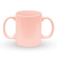 HealthGoodsIn- Two Handled Ceramic Mug to Aid Tremors | Dual Handle BPA-Free Drinking Mug for Secure Hold | 11.83 Fl. Oz. (350 Ml) (Peach)