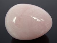jennysun2010 2 pcs Natural Rose Quartz Gemstone Egg Crystal Healing Sphere Massage Finger Exercise 35x40mm